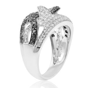 0.40 Black and 0.72ct White Diamond Ring set in 14KT White Gold / R34806