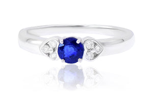 0.10ct Diamond and 0.54ct Sapphire Ring set in 14KT White Gold / R4154M