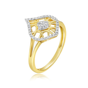 0.13ct Diamond Ring set in 14 KT Yellow Gold / R45206