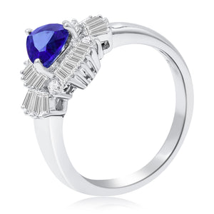 0.58ct Diamond and 0.91ct Sapphire Ring set in 18KT White Gold / R4721S