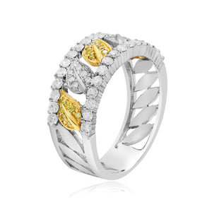 0.71ct White and 0.10ct Yellow Diamond Ring set in 18K White and Yellow Gold / R5409XF