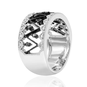 0.15ct White and 0.18ct Black Diamond Ring set in 14KT White Gold / R5430E