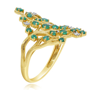 0.10ct Diamond and 0.83ct Emerald Ring set in 14KT Yellow Gold / R54506B