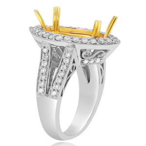 1.01ct Diamond Semi Mounts Ring set in 14KT White and Yellow Gold / R62386