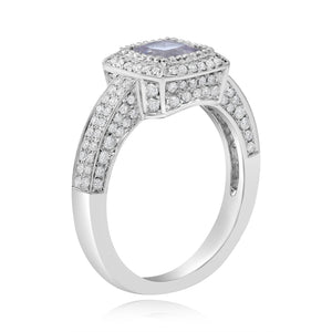 0.71ct Diamond and 0.87ct Amethyst Ring set in 14KT White Gold / R6811P