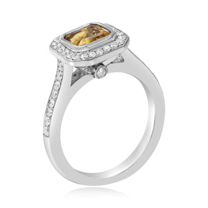 0.59ct Diamond and 0.92ct Citrine Ring set in 18KT White Gold / R6812CT