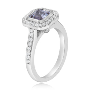 0.55ct Diamond and 1.02ct Amethyst Ring set in 18KT White Gold / R6812P