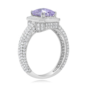0.98ct Diamond and 1.43ct Amethyst Ring set in 18KT White Gold / R6815P