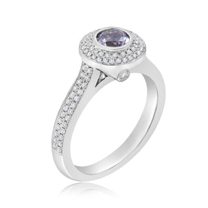 0.41ct Diamond and 0.46ct Amethyst Ring set in 18KT White Gold / R6816P