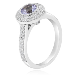 0.45ct Diamond and 0.69 ct Amethyst Ring set in 18KT White Gold / R6817P