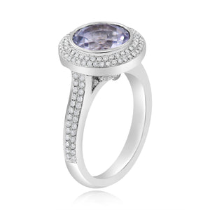 0.50ct Diamond and 2.53ct Amethyst Ring set in 14KT White Gold / R6819M