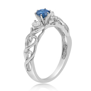 0.19ct White and 0.34ct Blue Diamond Ring set in 14KT White Gold / R8438B