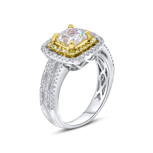 0.42ct White and 1.68ct Yellow Diamond Ring set in 18KT White and Yellow Gold / R9256G