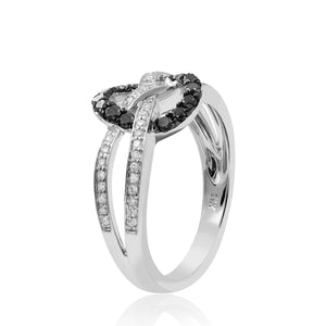 0.18ct White and 0.27ct Black Diamond Ring set in 14KT White Gold / R9313D