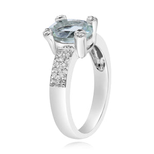 0.12ct Diamond and 1.60ct Green Amethyst Ring set in 14KT White Gold / RB2778G1