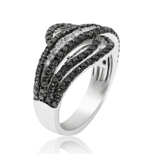 0.26ct White and 1.05ct Black Diamond Ring set in 14KT White Gold / RB386D