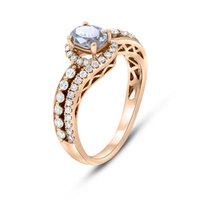 0.55ct White and 0.80ct Fancy Diamond Ring set in 18KT Rose Gold / RB401B