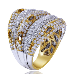 4.43ct Diamond Ring set in 18KT White and Yellow Gold / RC666A