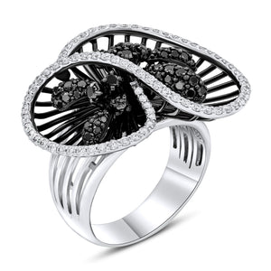 0.60ct White and 0.75ct Black Diamond Ring set in 18KT White Gold / RD670