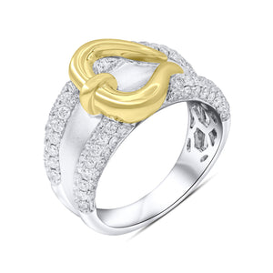 1.70ct Diamond Ring set in 18KT White and Yellow Gold / RD827