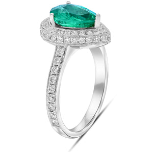 0.90ct Diamond and 2.11ct Emerald Ring set in 14KT White and Yellow Gold / RE723F