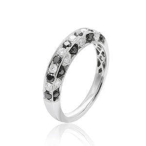 0.30ct White and 0.40ct Black Diamond Ring set in 18KT White Gold / RF536F