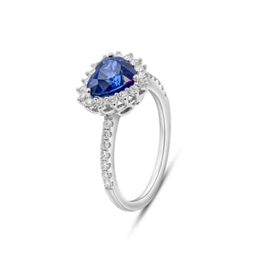 0.50ct Diamond and 2.56ct Sapphire Ring set in 18KT White Gold / RJ341B