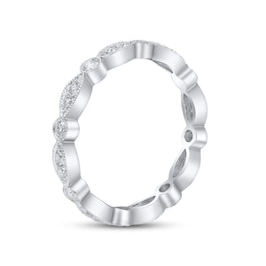 0.38ct Diamond Band Ring set in 14KT White Gold / RL168