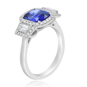 0.91ct Diamond and 2.61ct Sapphire Ring set in 18KT White Gold / RN388A