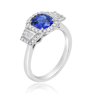0.60ct Diamond and 1.78ct Sapphire Ring set in 18KT White Gold / RN388B