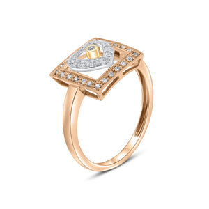 0.16ct Diamond Ring set in 14KT White, Yellow and Rose Gold / S8157