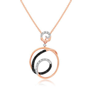 0.08 ct White and 0.10ct Black Diamond Pendant set in 14KT Rose Gold / SP035271R