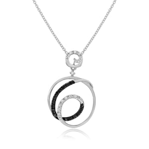 0.08ct White and 0.10ct Black Diamond Pendant set in 14KT White Gold / SP035271