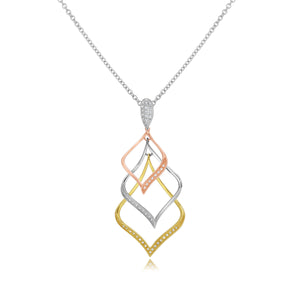 0.16ct Diamond Pendant set in 14KT White, Yellow and Rose Gold / SP036890