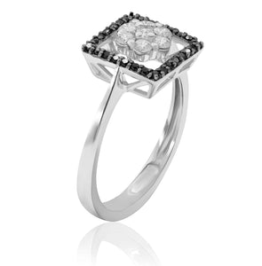 0.30ct White and 0.15ct Black Diamond Ring set in 14KT White Gold / SR024497