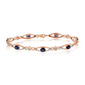0.20ct Diamond and 2.71ct Sapphire Bracelet set in 14KT Rose Gold / ST037221GB