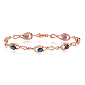 0.18ct Diamond and 2.99ct Sapphire Bracelet set in 14KT Rose Gold / ST037222