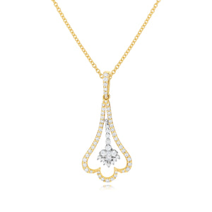 0.70ct Diamond Pendant set in 18KT White and Yellow Gold  / T025