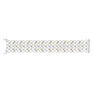 7.11ct Round and 1.73ct Marquise Diamond Bracelet set in 18KT White and Yellow Gold / T10