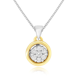 0.16ct Diamond Pendant set in 18KT White and Yellow Gold / TDK693