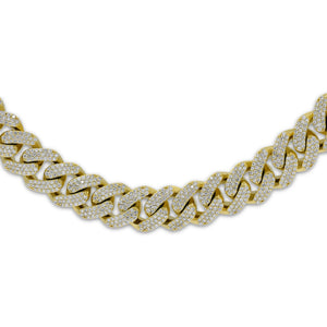 15.64ct Diamond Cuban Necklace set in 14KT Yellow Gold / TKN018