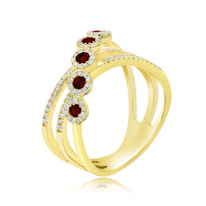 0.27ct Diamond and 0.26ct Ruby Ring set in 14KT Yellow Gold / PCR156372A5