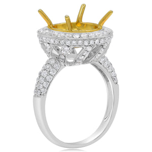 1.45ct Diamond Semi Mounts Ring set in 14KT White and Yellow Gold / RE247